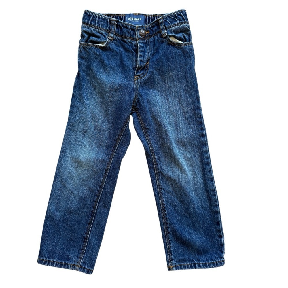 Old Navy Boys Boot Leg Jeans Size 5 Blue Medium Wash Stretch Pull-On Slim Casual